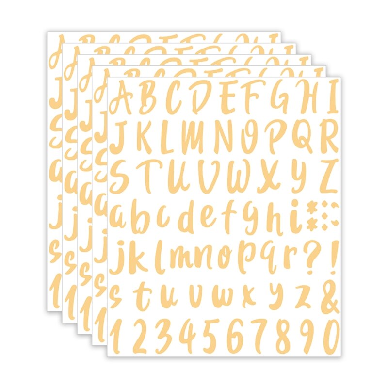 G5AB 5 Sheets Small Self-Adhesive Vinyl Stickers Letters Number Sticker for School Classroom Floor Desk Wall Art Product: GD