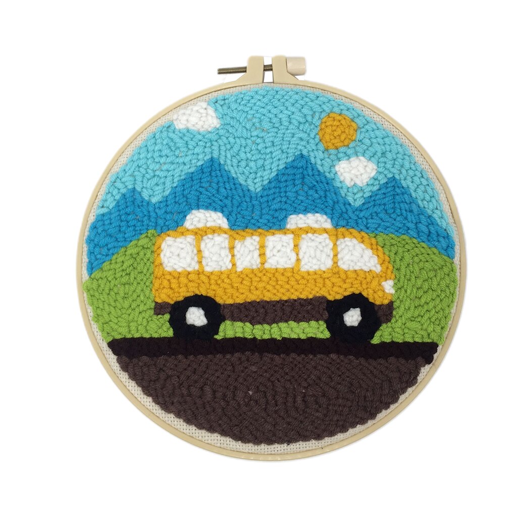 DIY Punch Needle Starter Kits with Basic Tool DIY Needlework - Cartoon Pattern