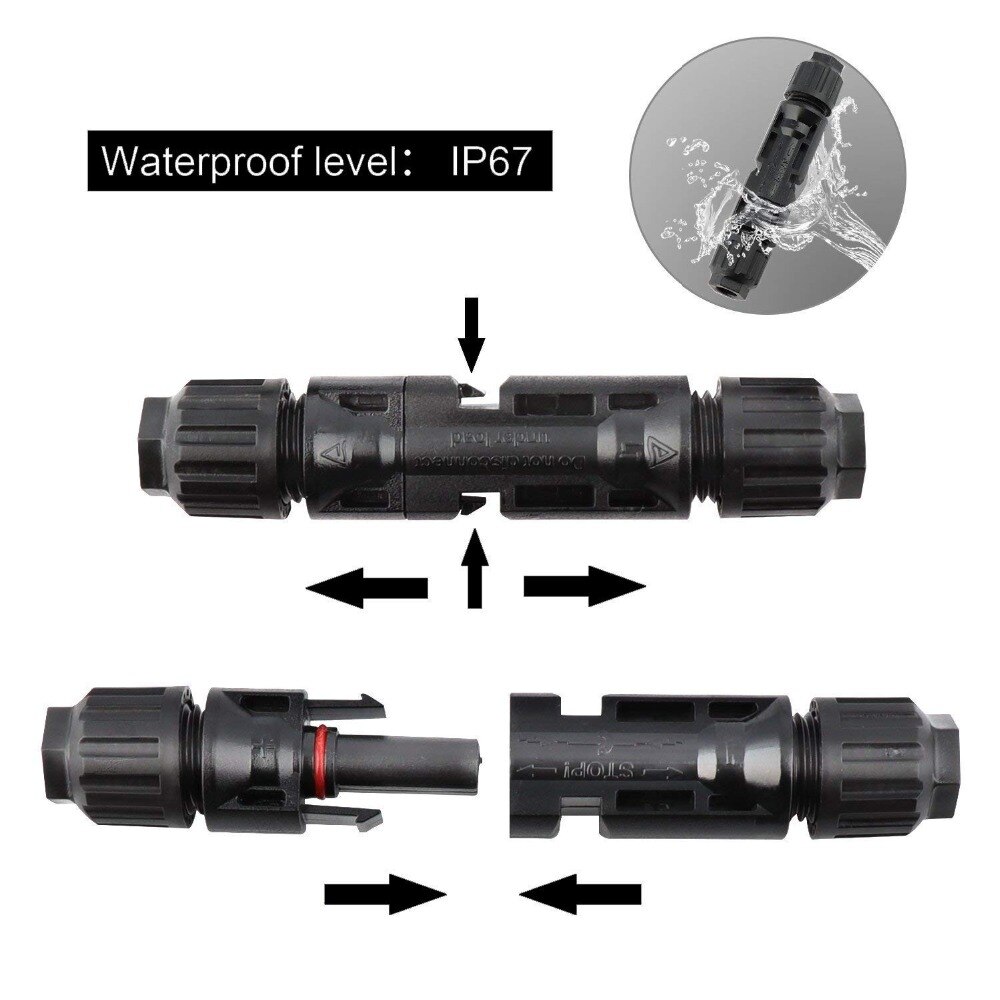 100 Pairs/lot Solar Connectors Solar Panel Connector 30A 1000V Male Female IP67 for solar cable