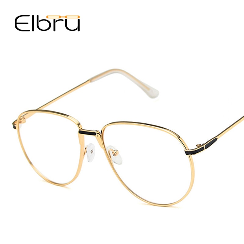 Elbru Hipsters Metalen Bril Frame Vrouwen Retro Bril Vintage Bril Frames Mannen Clear Len Brillen Oculos