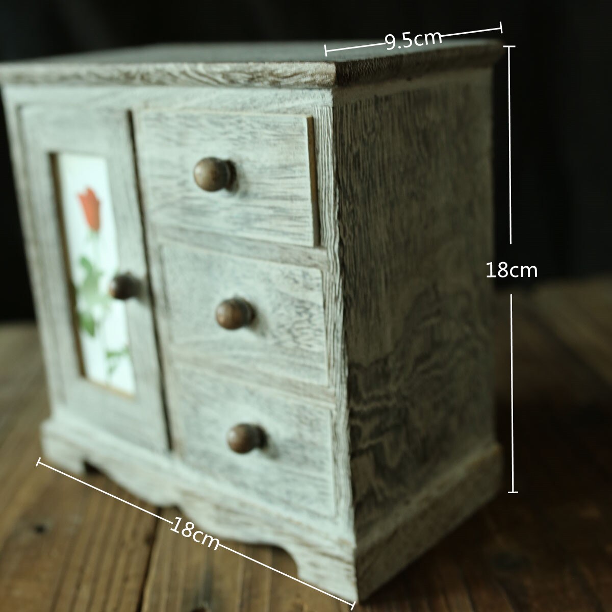 Wooden Jewelry Box Retro Style Solid Wood Storage Box Photo Props Home Decoration Jewelry Earrings Ring Necklace Box