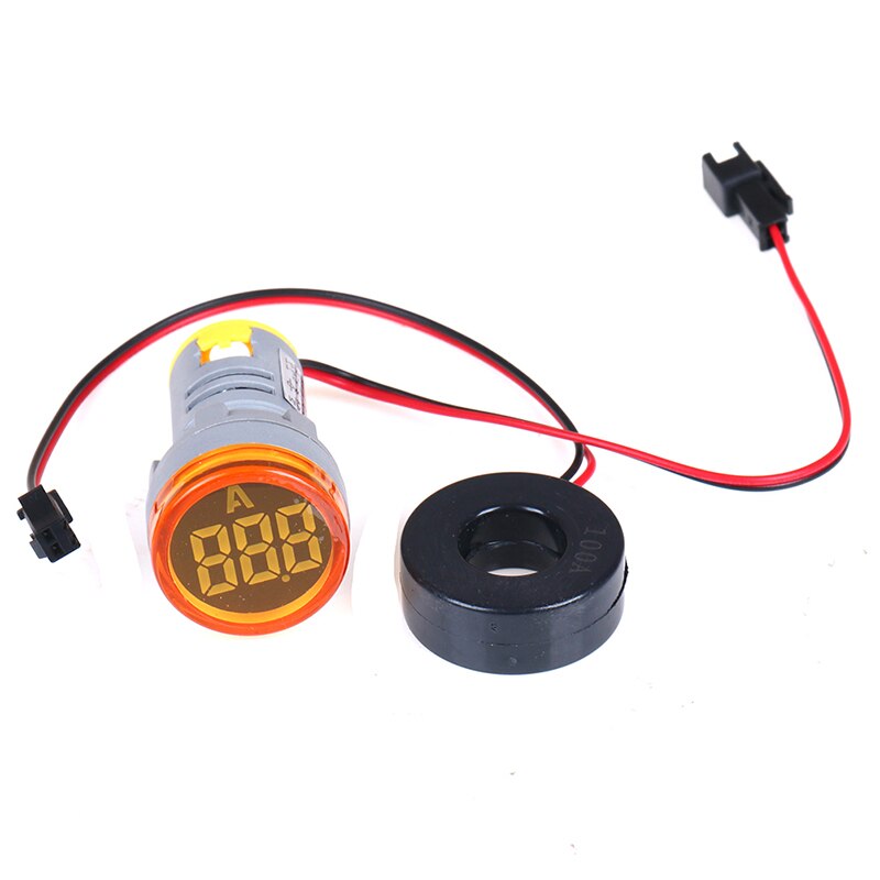 1pcs 220V AC 22mm Digital Ampermeter Monitor Current Indicator 0-100a Ammeter Tester