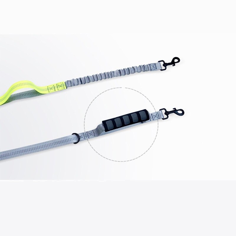 Hund løpebånd til til hunder bly reflekterende dobbel hode hund jogge bånd håndfri gange justerbart midjebelte