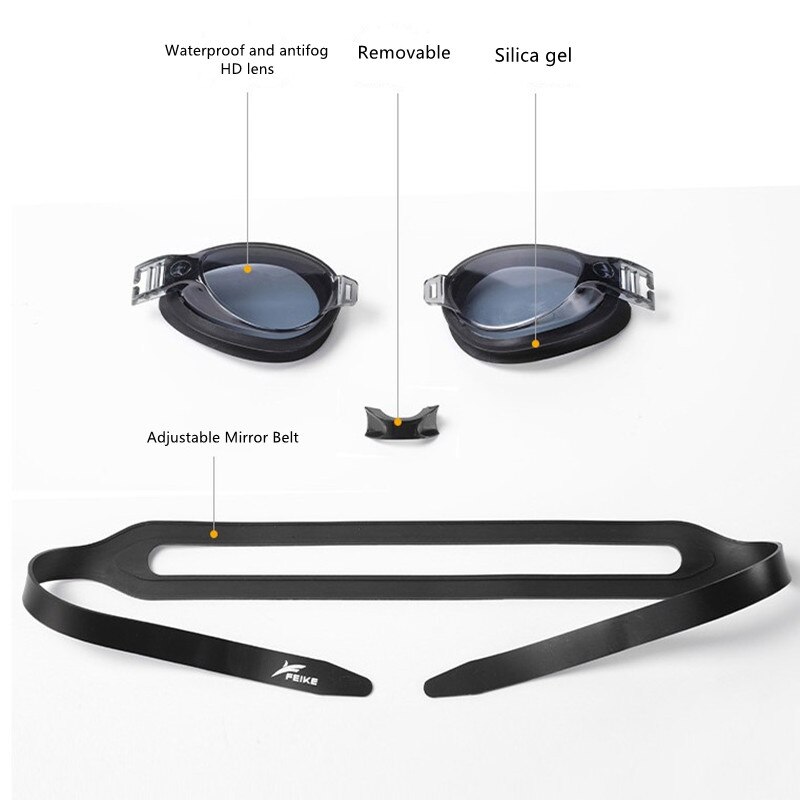 Gafas de natación graduadas para miopía, gafas de natación de silicona, antiniebla, dioptrías de agua recubiertas