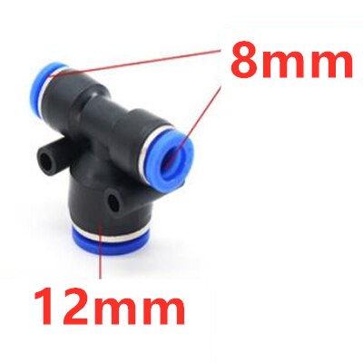 4mm 6mm 8mm 10mm 12mm Pneumatische Slang Plastic 3 Way Tee Quick Connectors Adapters