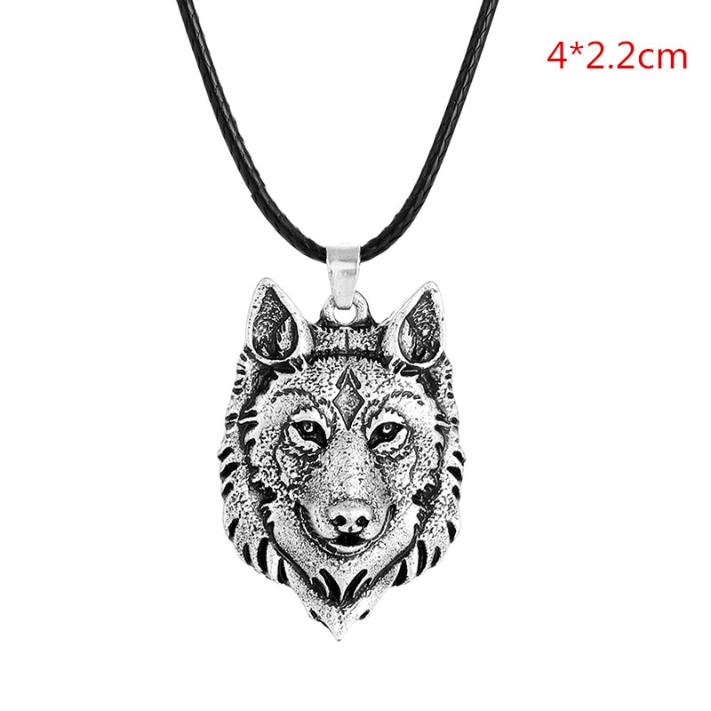 1Pc Kreative Tibetischen Silber Wolf Kopf Anhänger Halskette Männer Amulett Ebene Männer Coole Schmuck Ebene Charme