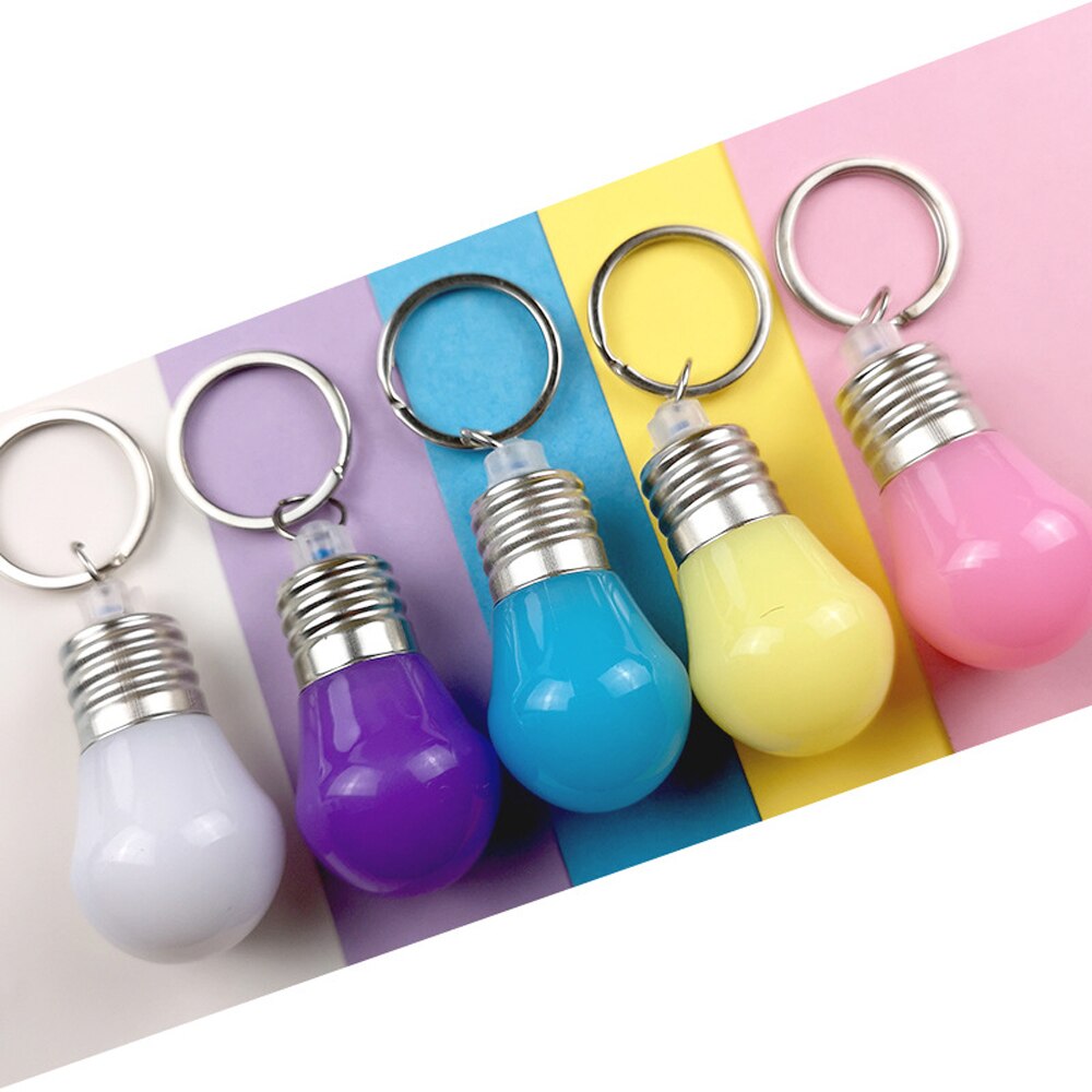 Keychain LED Lighting Mini LED Bulb Key Ring Illuminate Candy Flashlight Lamp Pendant Key For Christmas Night Lamp