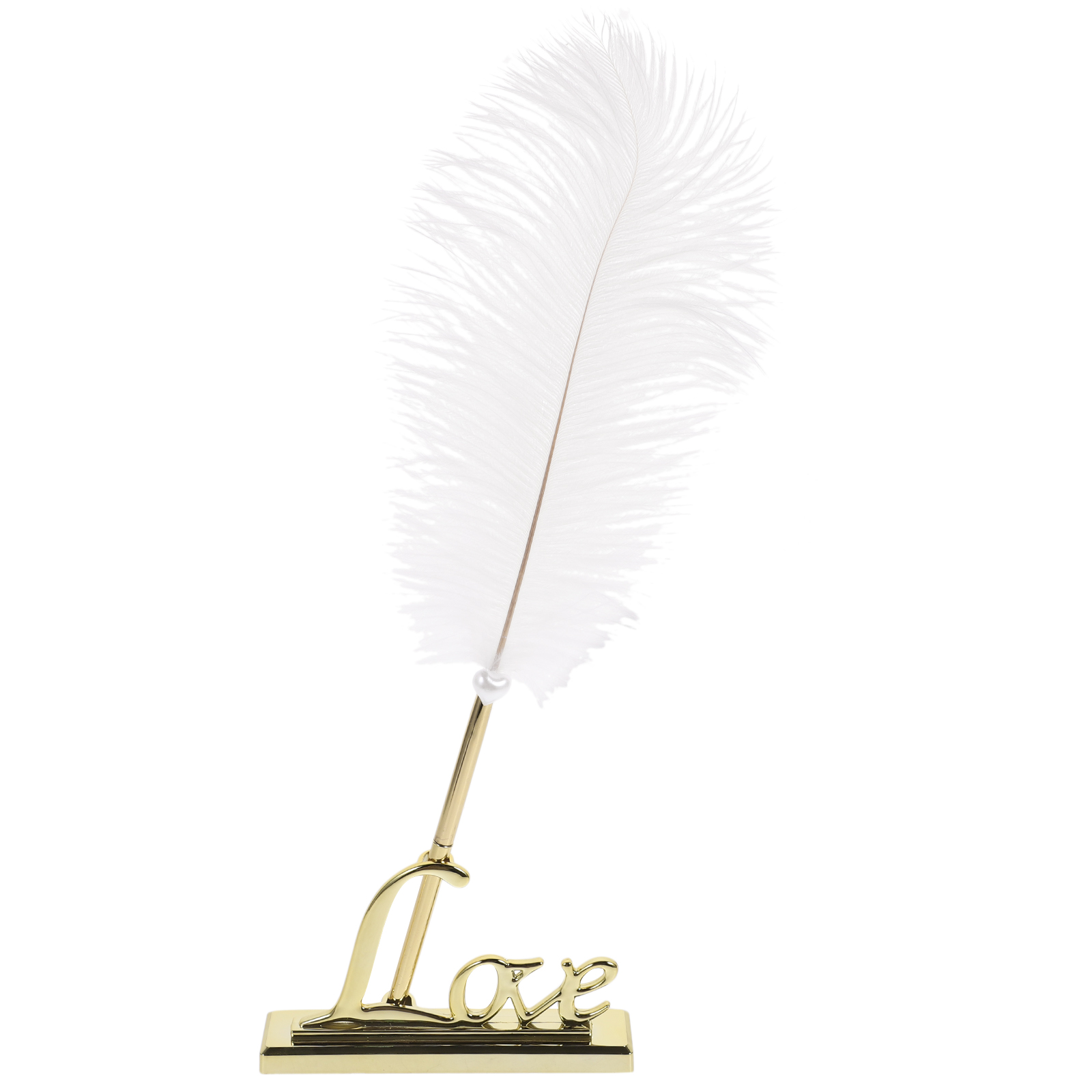 Signeringspenna med guldpläterad metallkärlekshållare för bröllopsgästbok, möten, kontorsevenemang, bordsdekoration: Default Title