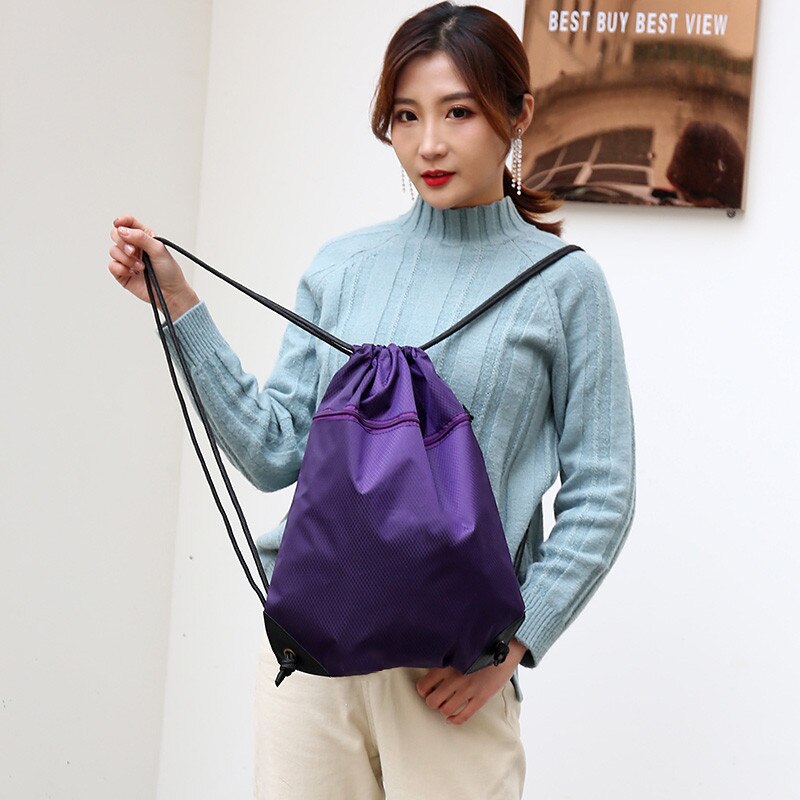 Trekkoord Rijden Rugzak Gym Kleding Schoenen Tas Waterdicht Grote Capaciteit Eco Vriendelijke Opvouwbare String Vrouwen Boodschappentas