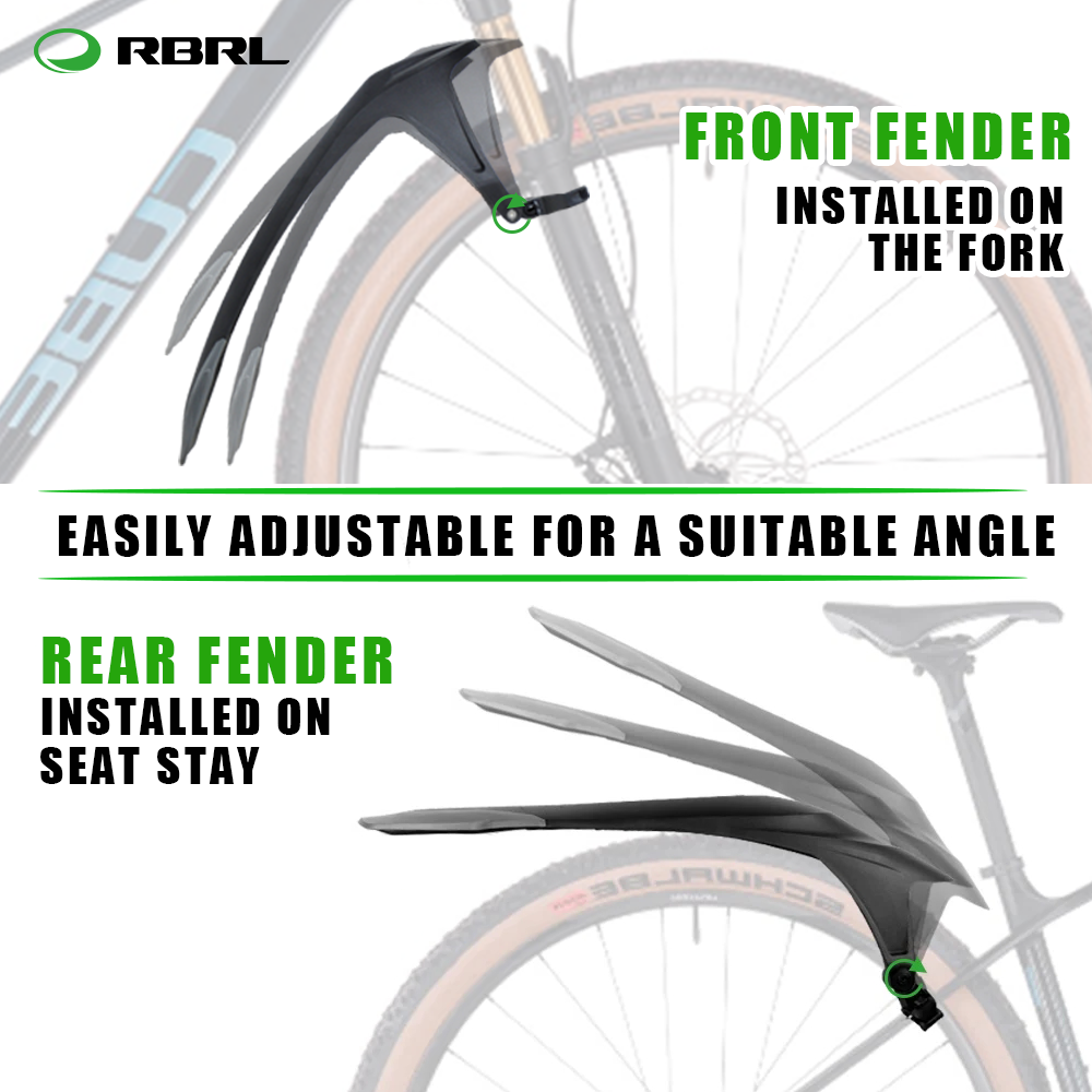 RBRL Bicycle fender Wings for Bicycle 29 Mud Flaps for Bicycle Mountain Bike Fender Quick Release 24 to 29 Inch Mtb Accessories