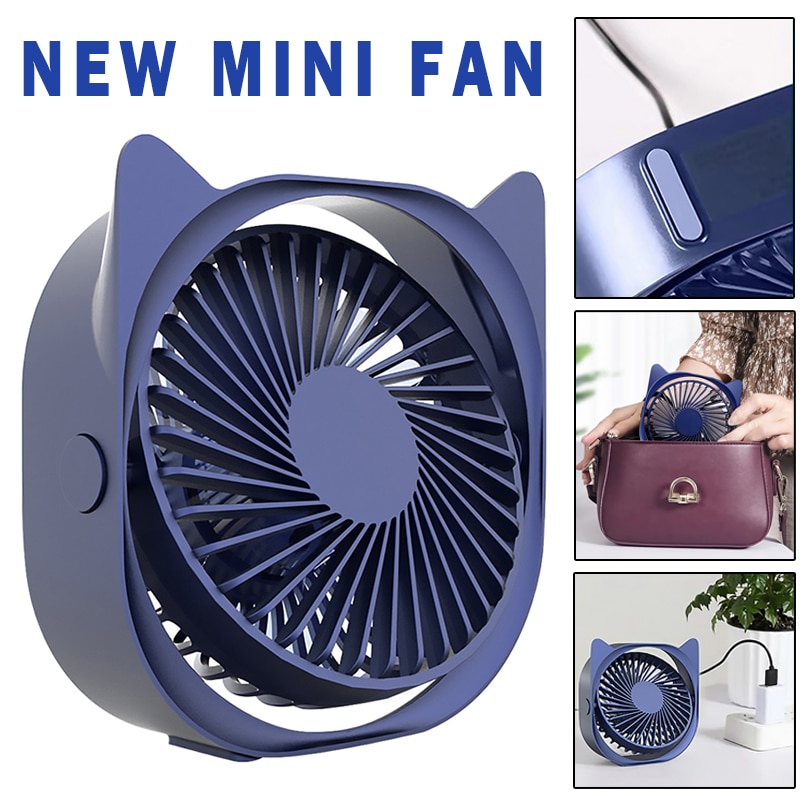 Ventilatore di raffreddamento elettrico alimentato tramite USB Mini ventilatore da tavolo portatile regolabile a 360 gradi modalità 3 velocità forniture per ufficio a casa