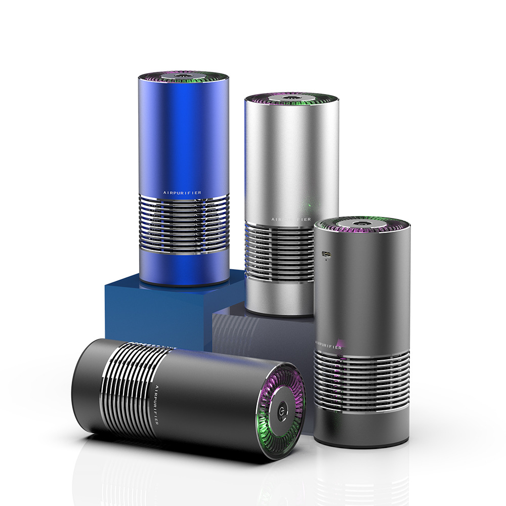 Purificador de aire inalámbrico para coche, Mini purificador de aire de iones negativos T1 Hepa, eliminación de formaldehído y desinfección de olores, luz nocturna, desodorizador de inodoro