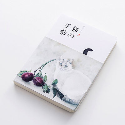 Japansk katt anteckningsbok klippbok för flickor kontorspapper skolmaterial 18 x 13cm kawaii planerare för flicka: A