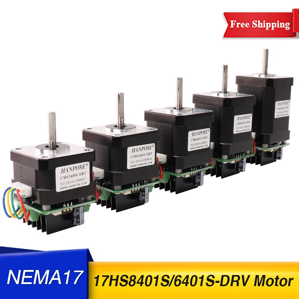 Motor de passo do fio do motor 4 de nema17 com o micro motorista traseiro 1.7a 70n.cm 17hs6401s-drv 17hs8401s-drv para a impressora 3d