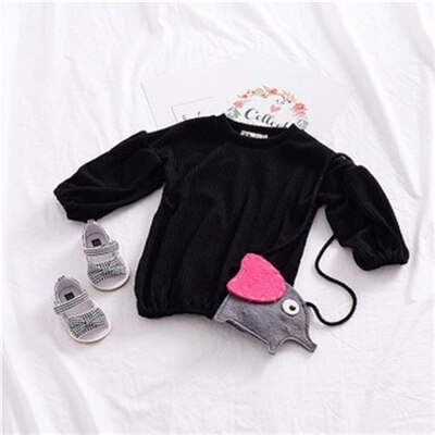 Herfst Effen Peuter Kids Baby Meisjes Outfits Lantaarn Lange Mouw Sweatshirt Trui Tops T-shirt Jas Blouse 1-6Y: E / 2T