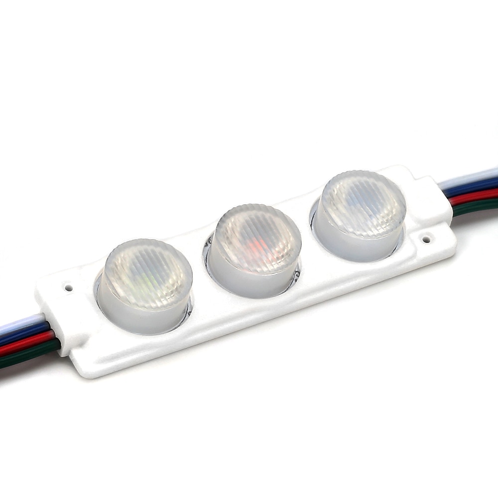 10 STKS LED Module 3 LEDs 3030 RGB/Wit IP65 Waterdichte injectie lens LED modules licht DC12V Rood + blauw + Groen