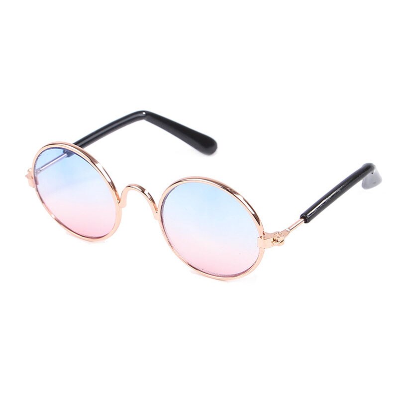 Neue 1 PC Pet Katze Sonnenbrille Mehrere Farben Runde Form Kleine Hunde Gläser Zubehör für Kätzchen Chihuahua Haustier Waren: pinkblue