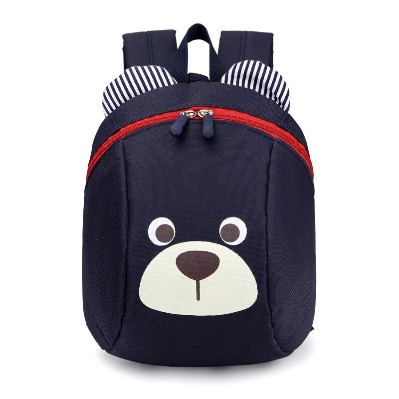 Sac à dos anti-perte pour enfant de 1-4 ans, motif animal mignon, chien, cartable pour maternelle: Bleu marine