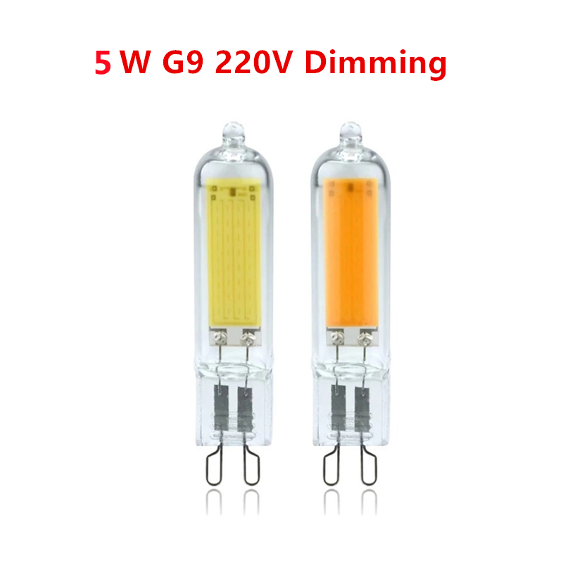 Bombilla LED regulable para lámpara de araña, 5W, 10W, G4, G9, COB, CA/110V, 220V, luz de cristal, luces de vela, reemplazo de 30W, 40W, halógeno, lote de 10 unidades: Color blanco cálido / RGB