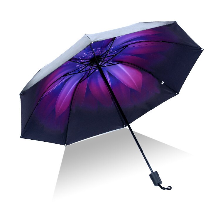 Umbrella Men Rain Woman Windproof Large Paraguas 3D Flower Print Sunny Anti-sun 3 Folding Umbrella Outdoor Parapluie: as picture15