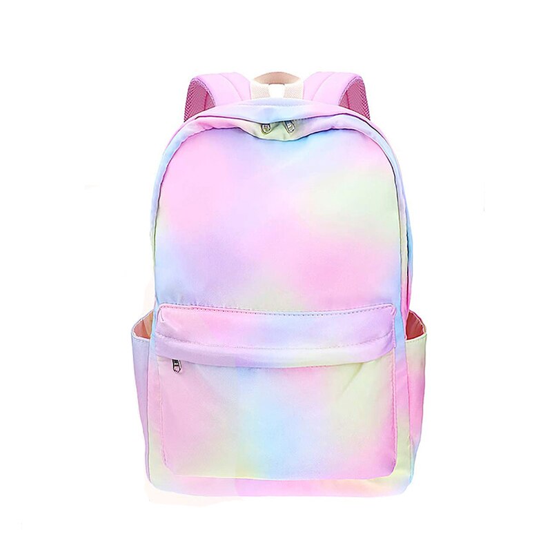 Regenboog Rugzak Set 3-In-1 Kids Schooltas Waterbestendig Laptop Rugzak Lunch Tas Etui voor Tiener Meisjes Womens: Rainbow Backpack