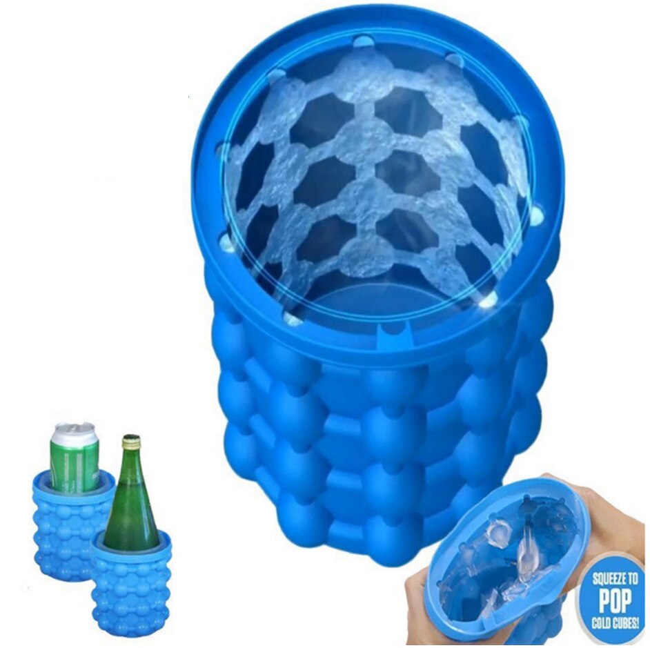 Silicone Ice Maker Fast Cold Ice Bucket Space Saving Ice Genies Portable Ice Ball Maker