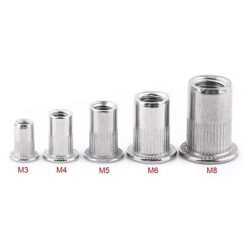 ! 30 Pcs Flat Head Blind Rivet Nuts Stainless Steel Metric Thread Insert Nut Nutsert Screw Blind Rivet Nut Set
