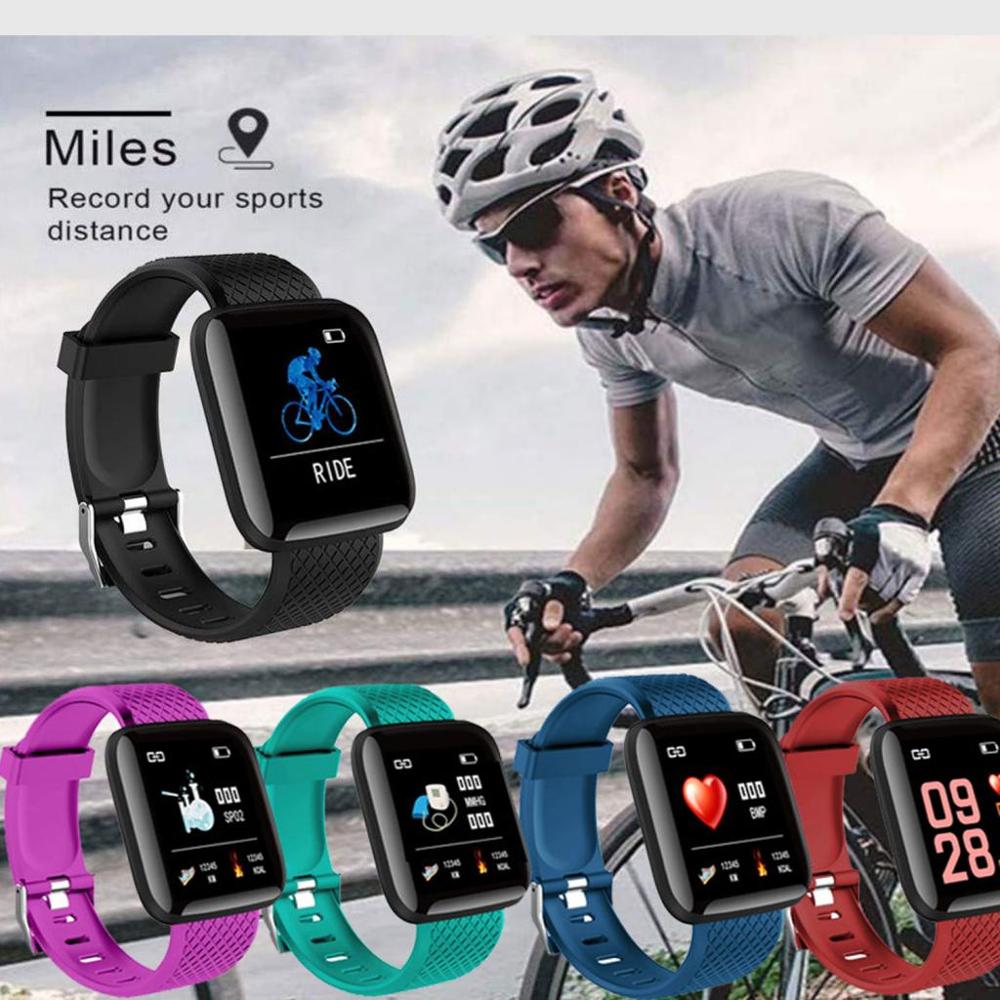 116 plus smart klocka puls fitness tracker klockor män kvinnor blodtrycksmätare vattentät sport smartwatch