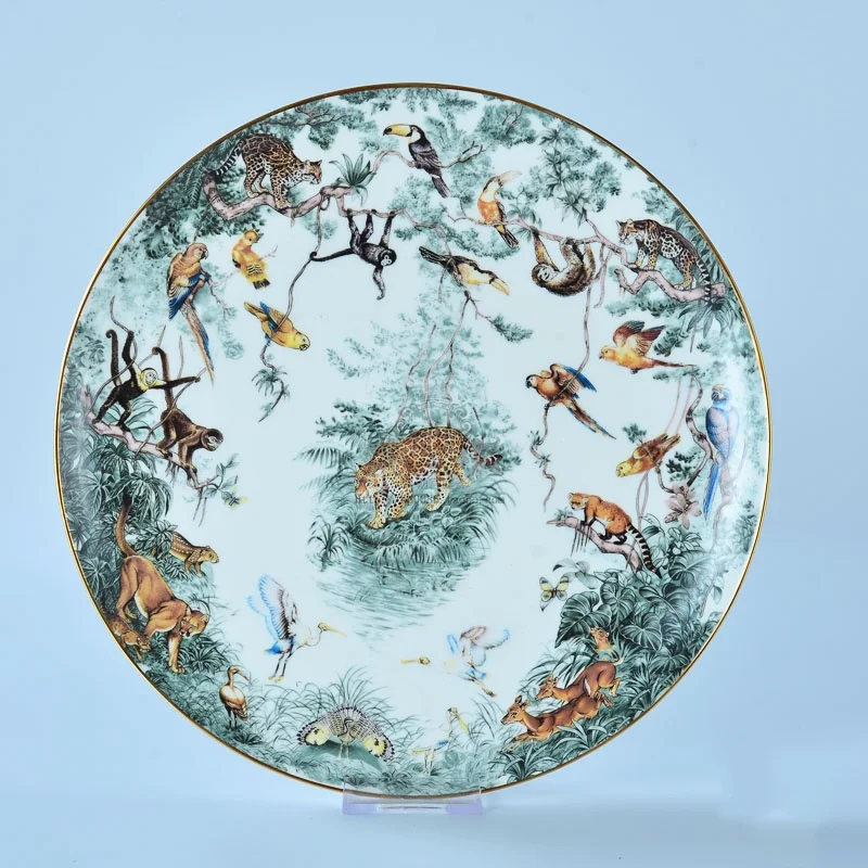 Juegos de platos de cocina, juego de tazas, cuenco, cuchara, platos de cena, taza, plato de postre, juegos de platos y platos de animales del bosque lluvioso