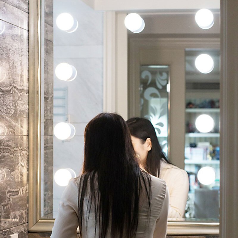 Kit de luces de LED para espejo de tocador de estilo Hollywood con bombillas de luz ajustables, tira de accesorios de iluminación para conjunto de espejo de maquillaje y mesa de tocador