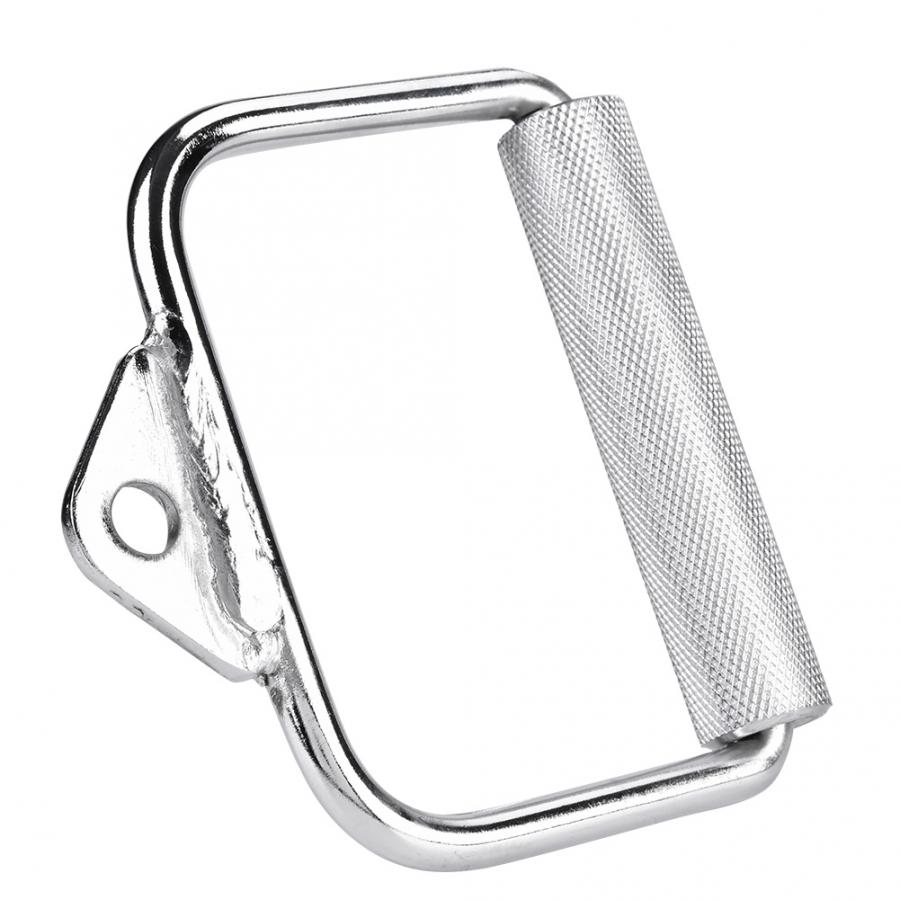 14x14x3cm Single Stirrup Handle Home Gym D-Shape Exercise Cable Handle Steel Workout Bar Fitness Attachment