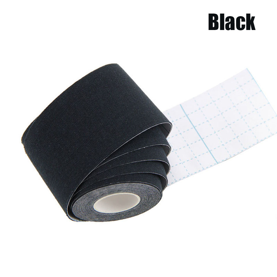 Cinta de kinesiología de una pieza, vendaje muscular deportivo, cinta adhesiva elástica de algodón para lesiones por tensión, alivio del dolor muscular de rodilla: XXS / Negro