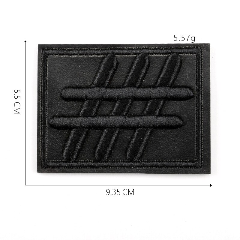 Embroidery Black PU Leather Sew on Iron on Patch Clothing Diy Appliques for Jacket Cap Bag Decoration Stripe: 1