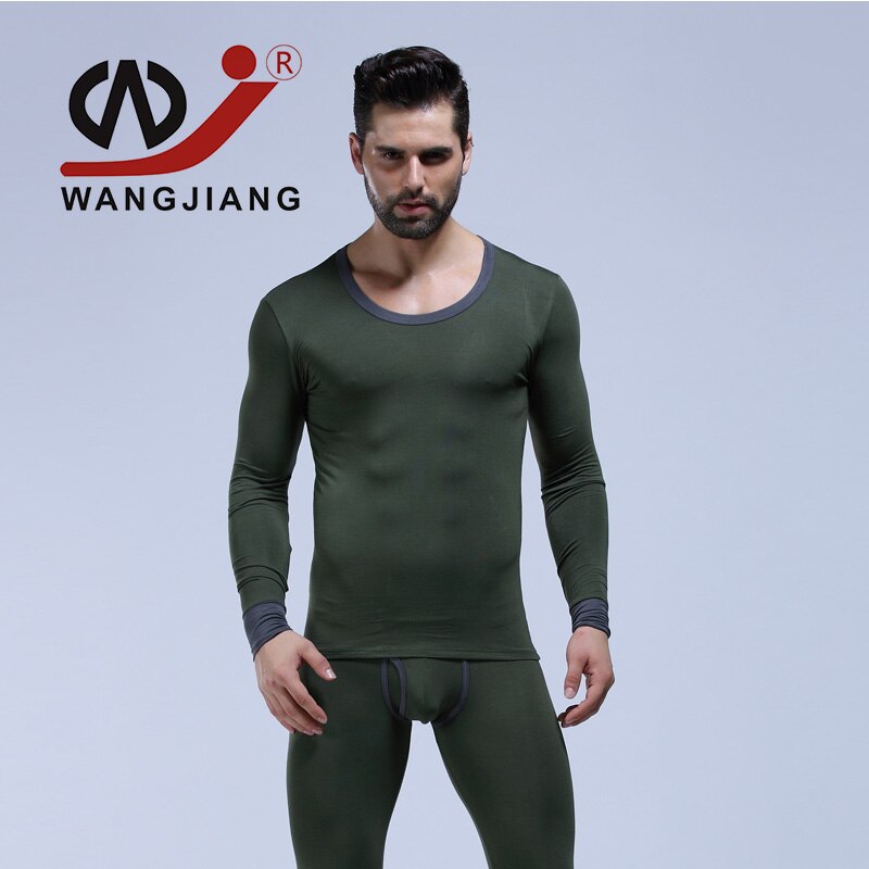 WJ Long Johns – ensemble de sous-vêtements pour hommes, Pantalon thermique, String, pyjama, sous-vêtements thermiques: 2006-TZ4Dark green / M