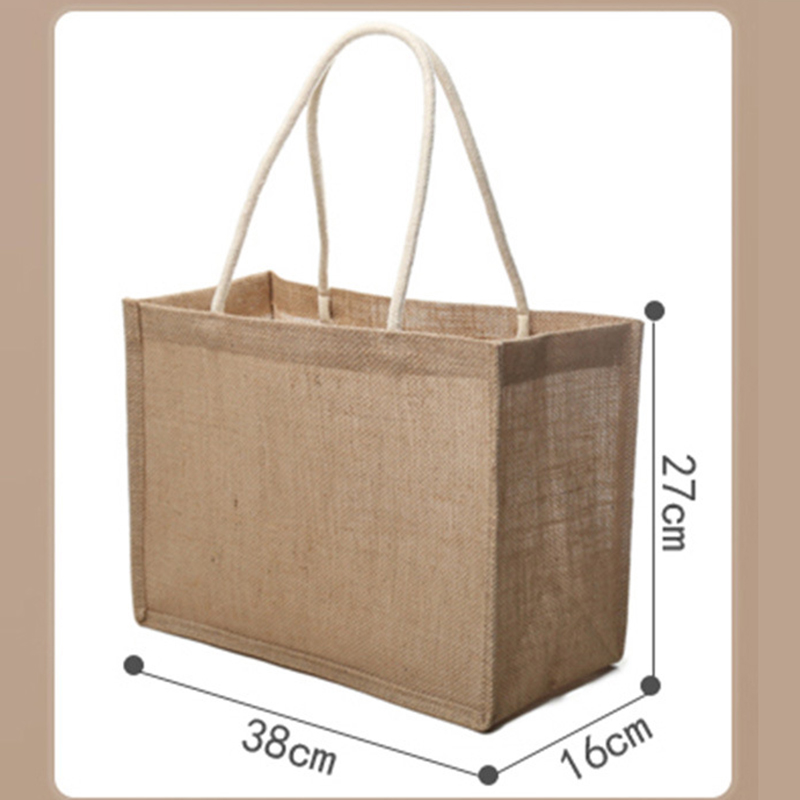 Bolsa de compras de lona, bolsos portátiles ecológicos de hombro, bolsa de almacenamiento de algodón, bolsa de comestibles de arpillera, rápido, bolso de arpillera: Verde claro