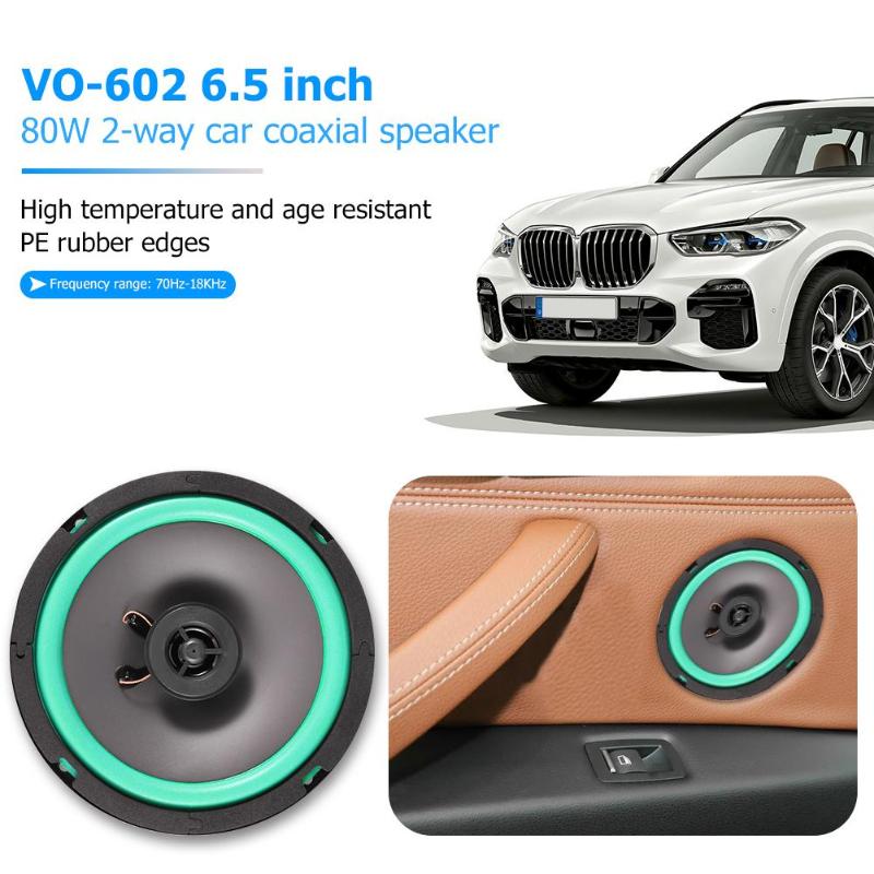 VO-602 6.5 Inch 80W 2 Weg Auto Coaxiale Luidspreker Auto Audio Muziek Luidspreker Auto Styling Universal Voertuig Audio Systeem