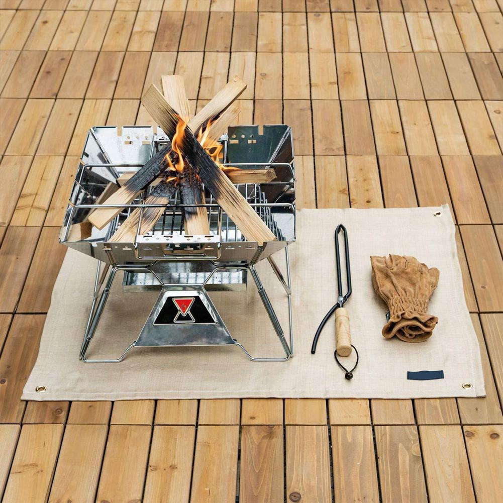 Camping Fireproof Grill Mat Cloth Flame Retardant Ember Mat Blanket Heat Insulation Pad For Outdoors Barbecue Fire Blanket