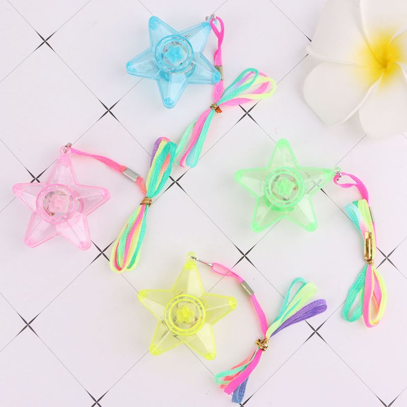 Pentacle Star Heart Shape Colorful LED Sparkle Necklace Shining Pendants Party Favors Kids Toy Light Up Toy