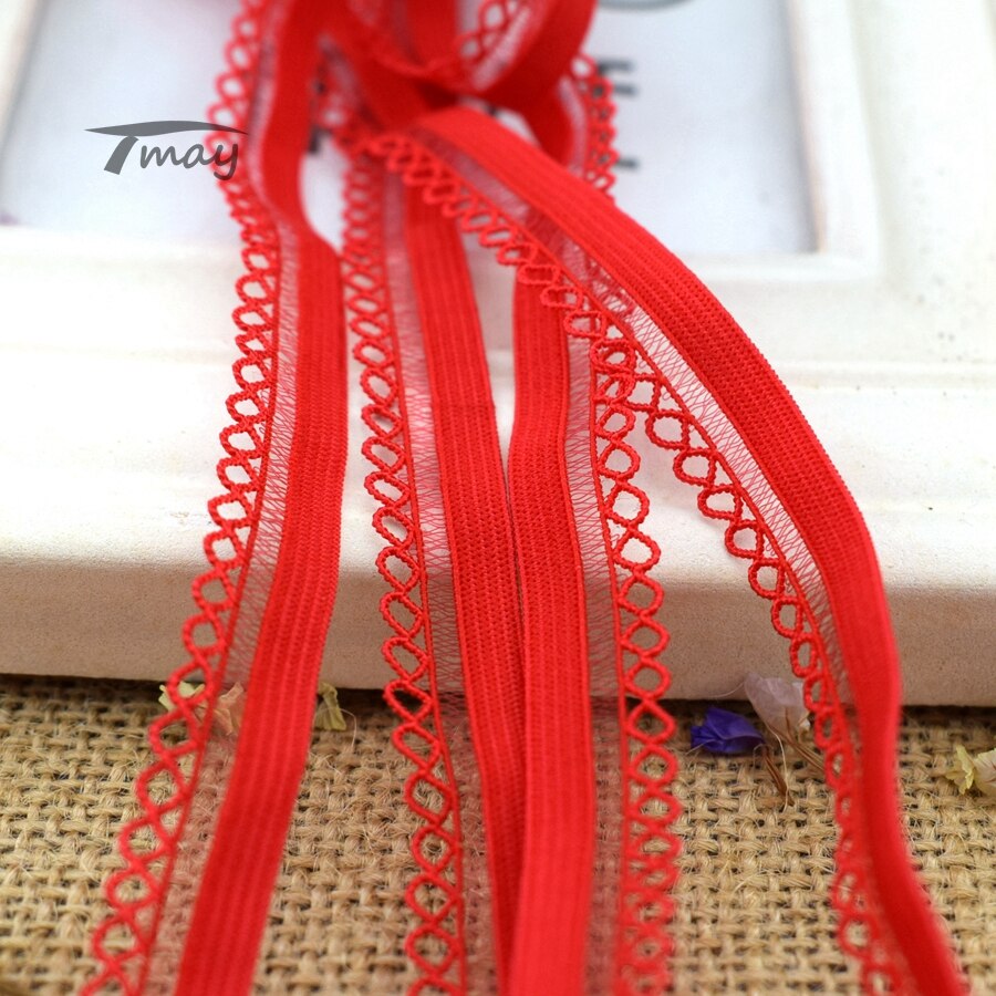 #214 røde elastikker nylon elastiske bånd undertøj stretch blonder besætninger bånd tape pandebånd babybukser brug spandex bånd