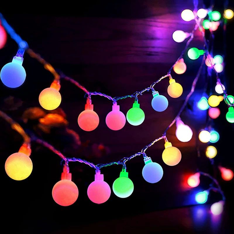 Guirnalda de luces Led con forma de globo, 10/20/40/80, funciona con pilas, para jardín, Navidad, boda, , camping, decoración de ambiente: changeable / 0,5 W