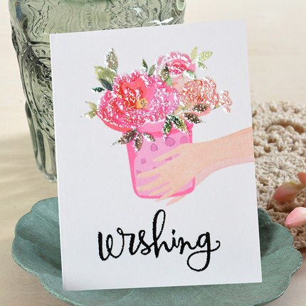 Birthday greetings card mini valentine's day message thank you small CARDS Pink girls CARDS flowers lipstick flamingos: style 18