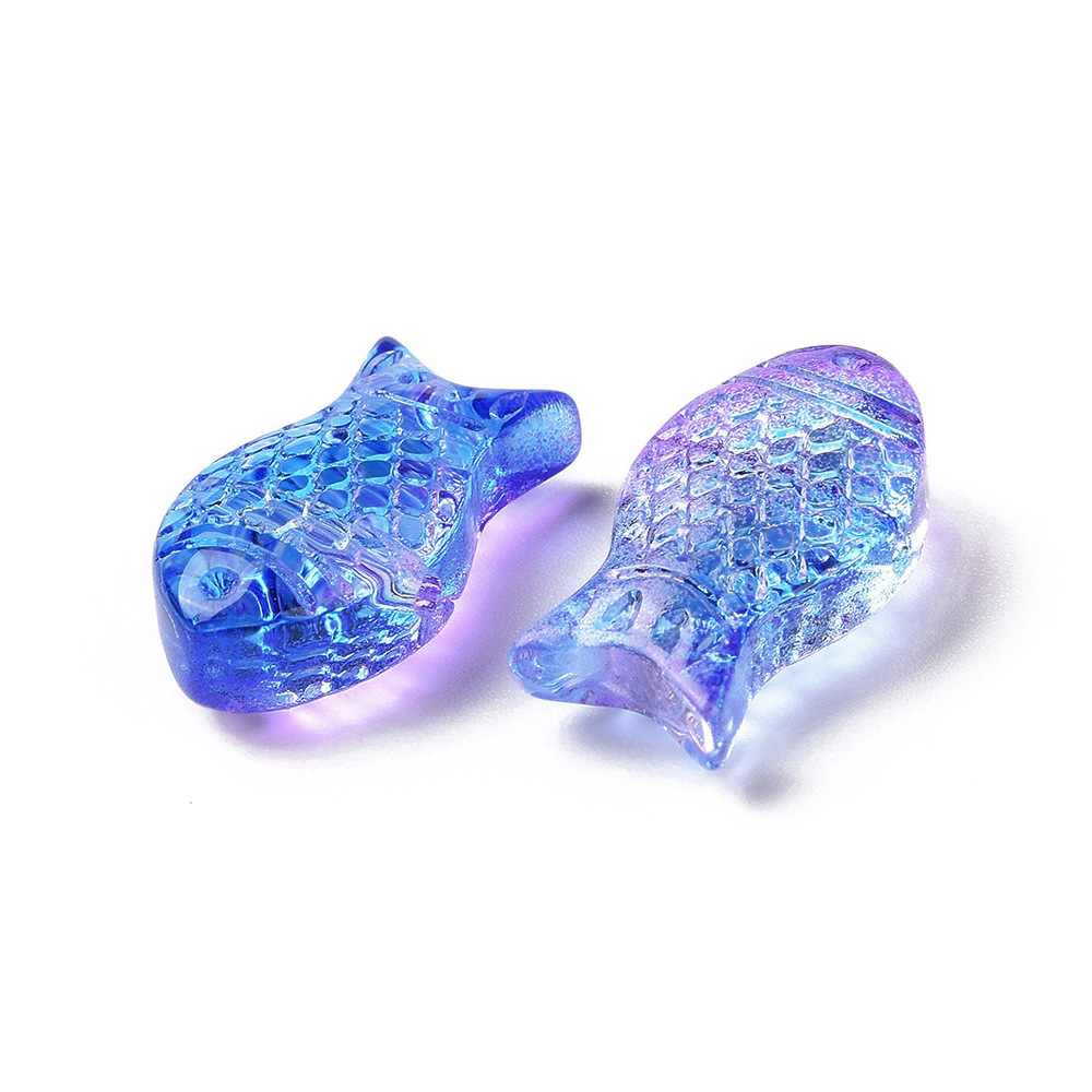 8x15mm Small Fish Shape Handmade Colorful Glass Loose Beads For Jewelry Making Diy Earring Bracelet Necklace 20pcs: black