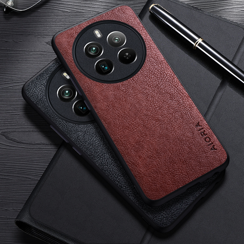 Hülle für realme 12 pro+ schlichte luxus-leder-business-hülle für realme 12+ 