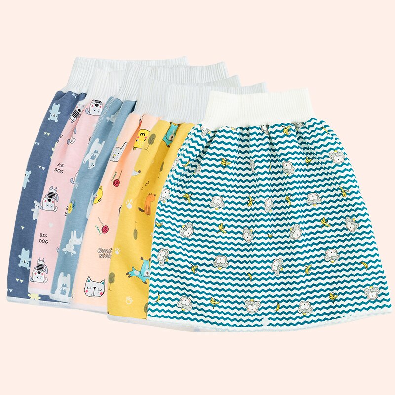 Baby Ausbildung Hosen 2 in 1 Babys freundlicher Windel Wasserdicht Wiederverwendbare Baumwolle Schlauch Röcke Leckage matt Abdeckung Schlafen Bett Kleidung