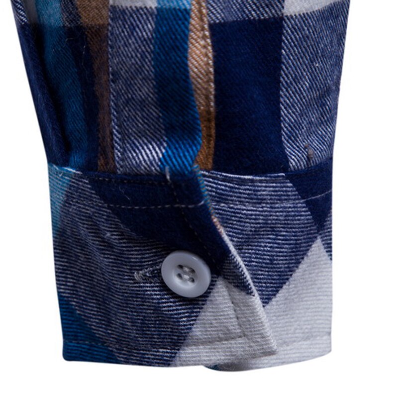 spring style men boutique long sleeve shirt business casual plaid cotton shirt men's leisure slim shirt size M-3XL