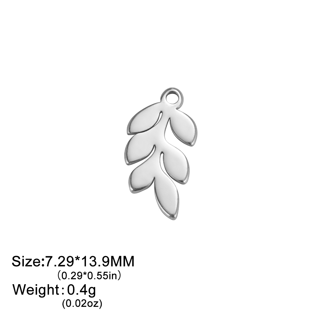 Skyrim 5pcs/lot Leaves Charms for Jewelry Making Stainless Steel Gold Color DIY Pendant for Earring Necklace Bracelet: Orange
