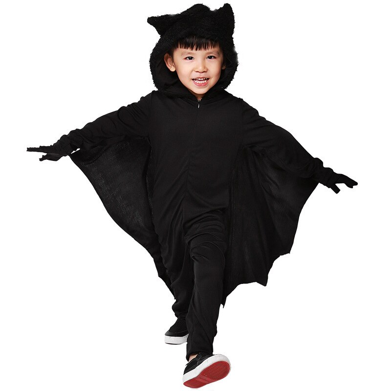 Costumi cosplay per feste di carnevale di Halloween Costume da vampiro pipistrello nero abbinato alla famiglia per bambini adulti Tuta cosplay pipistrello per bambini: S / Marrone