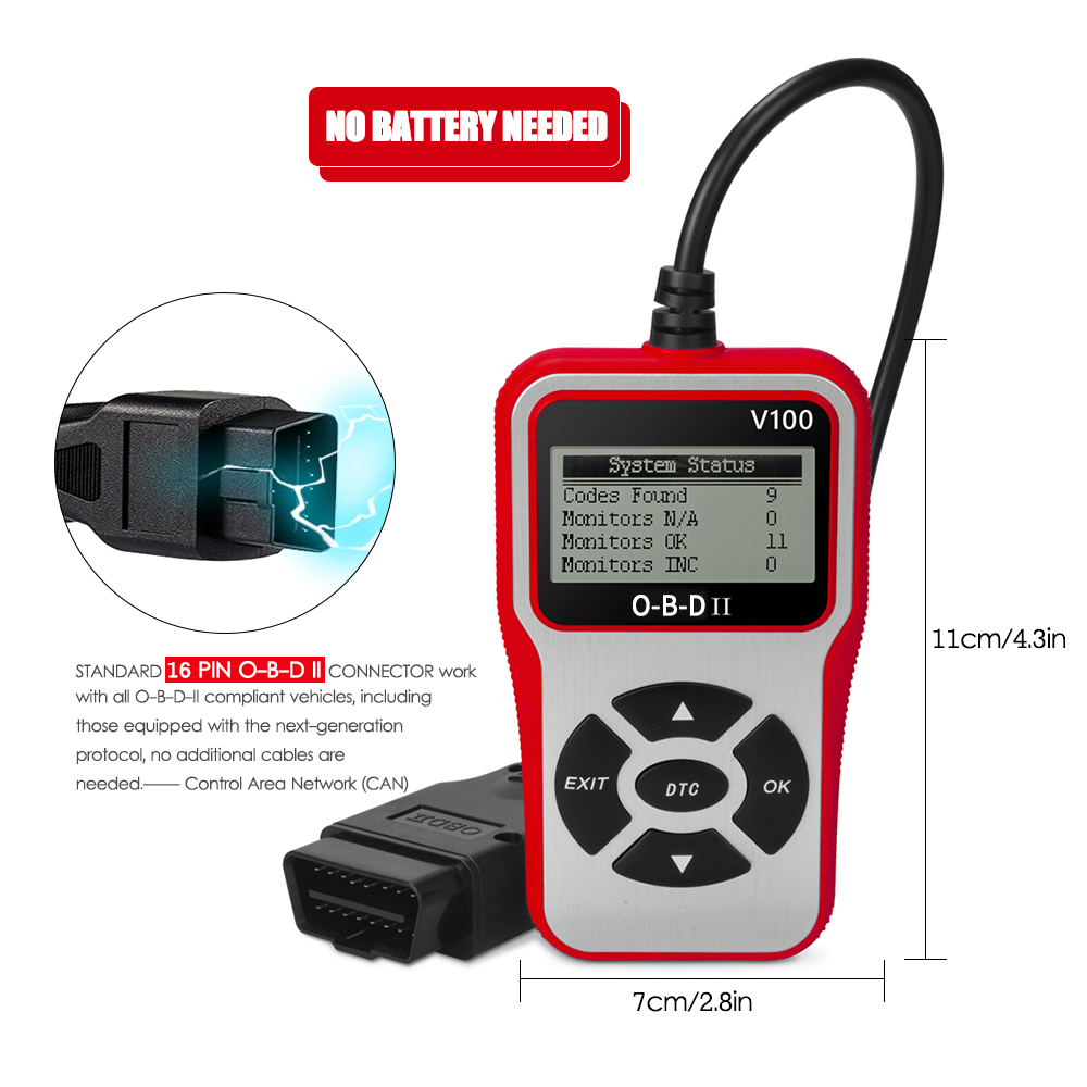 Universal O-B-D II Scanner Car Engine Fault Code Reader E-O-B-D O-B-D 2 Car Diagnosis Scanner for O-B-D II Protocol Cars