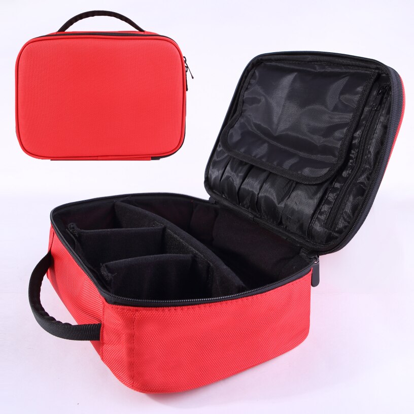 PU Cosmetische Tas Reizen Dames Professionele Make-Up Tas Vrouwen Grote capaciteit Canvas Leer Materiaal Vrouwelijke Organiseren Make-Up Case: Rood