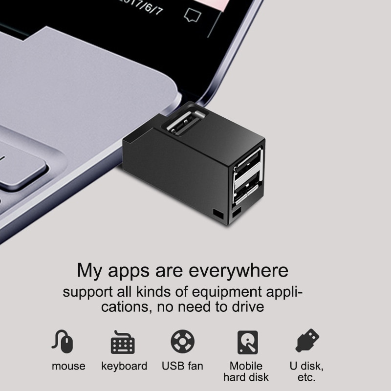 Multi-usb-laddningshub-förlängare 2.0 strömförsörjd otg-adapter hubb 3 portar usb 3.0 mini-hubadapter för tablet pc notebook macbook pro